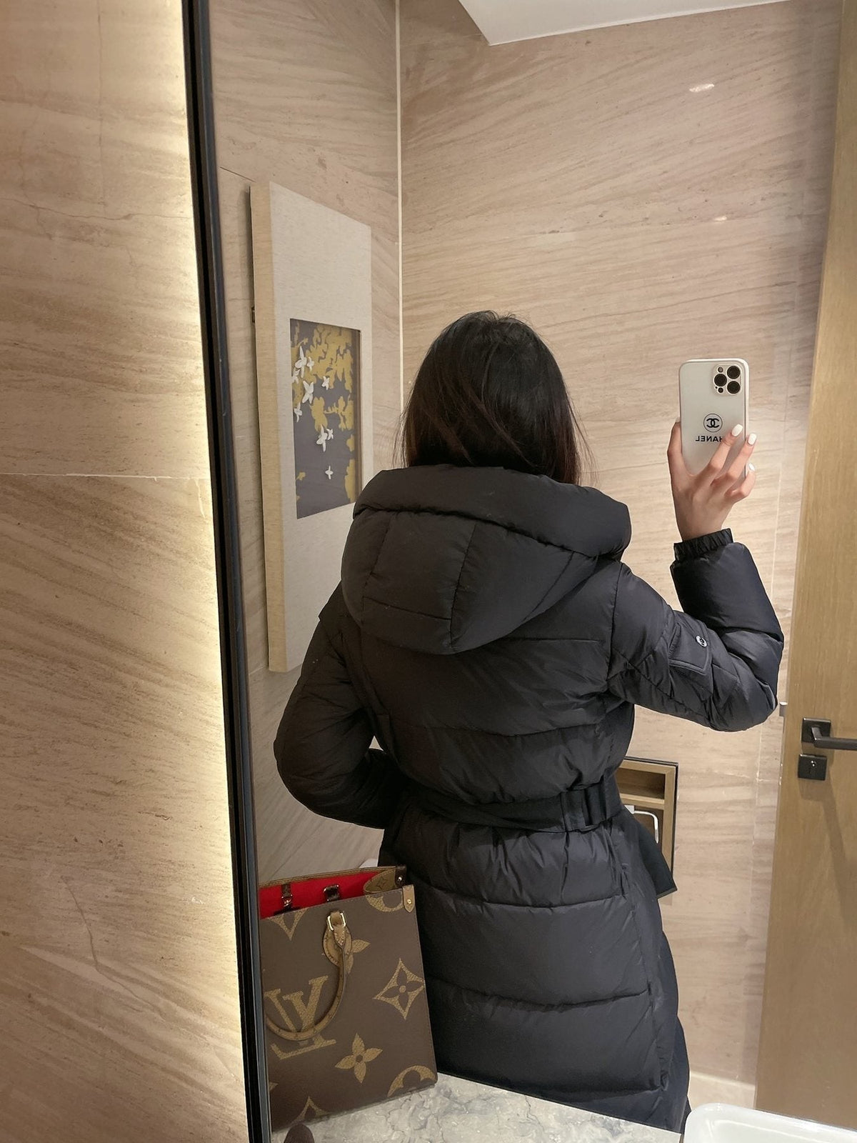 Burberry Long Belted Down Jacket