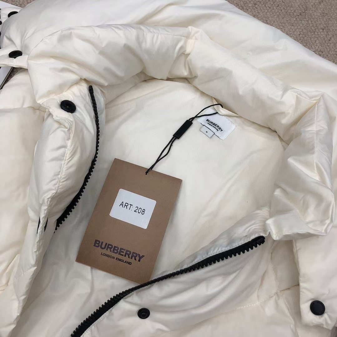 Burberry Long Diamond-Quilted Hooded Down Vest