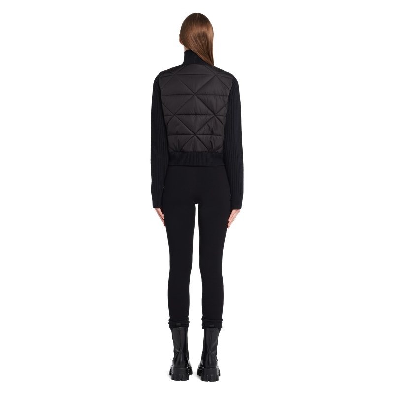 Prada Quilted Knit-Sleeve Jacket