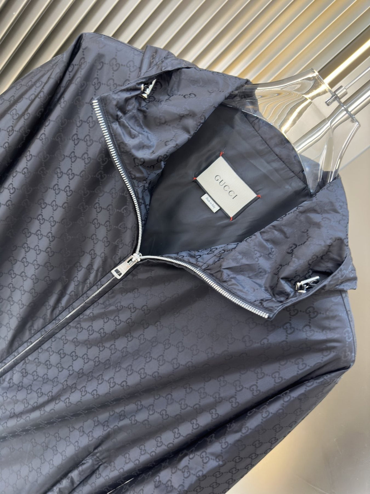 Gucci Tonal Monogram Hooded Zip Jacket