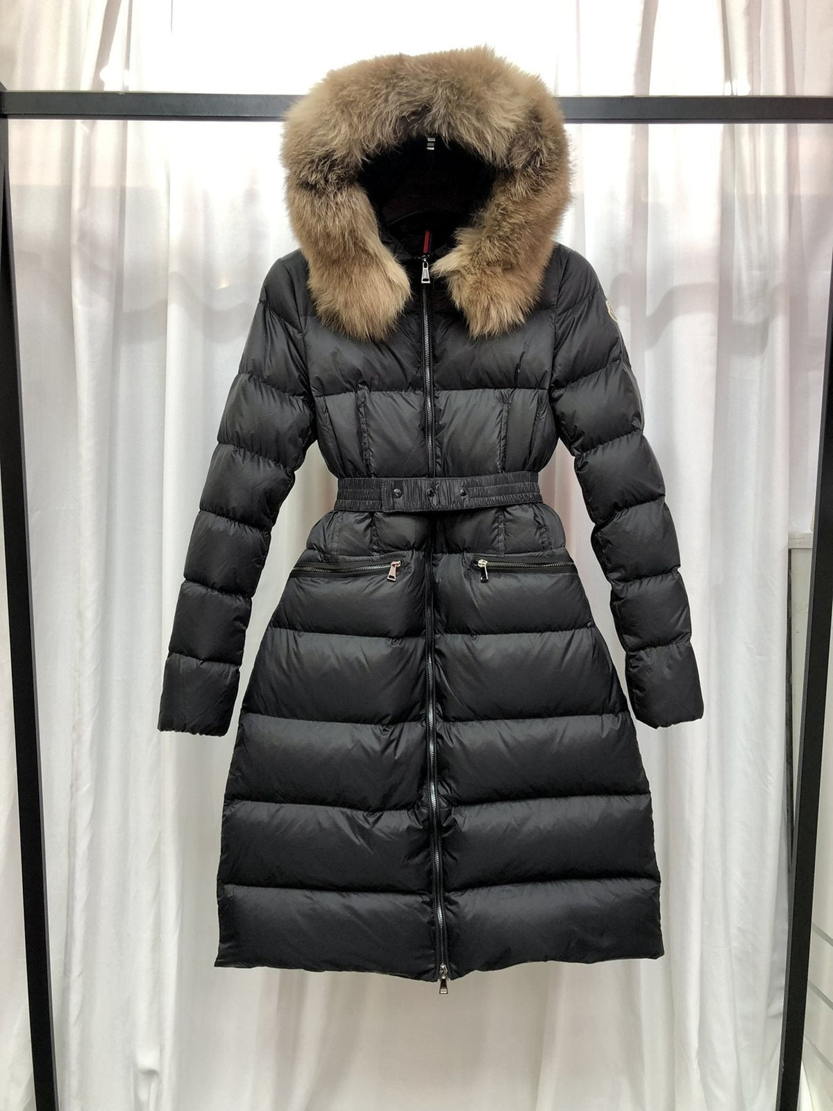 Moncler Long Belted Puffer Coat