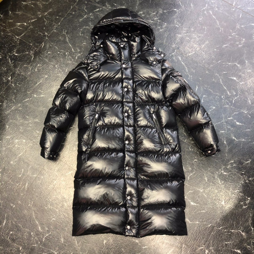 Moncler Glossy Hooded Long Down Coat