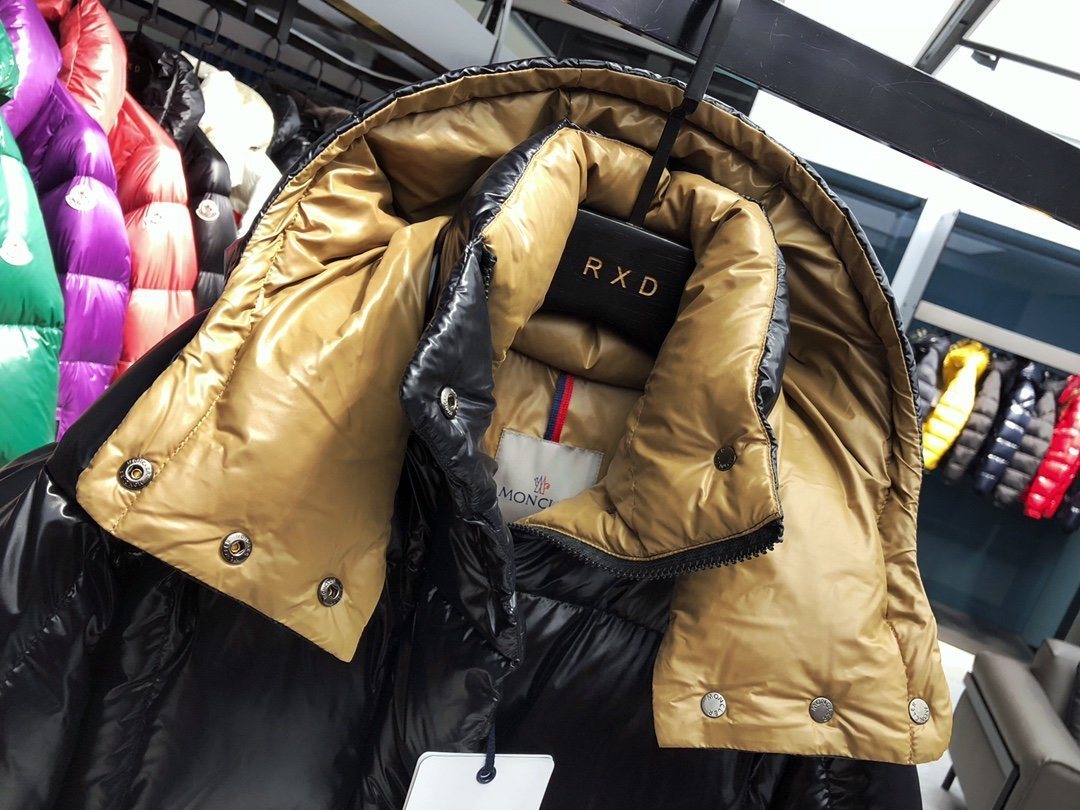 Moncler Black Hooded Puffer Coat