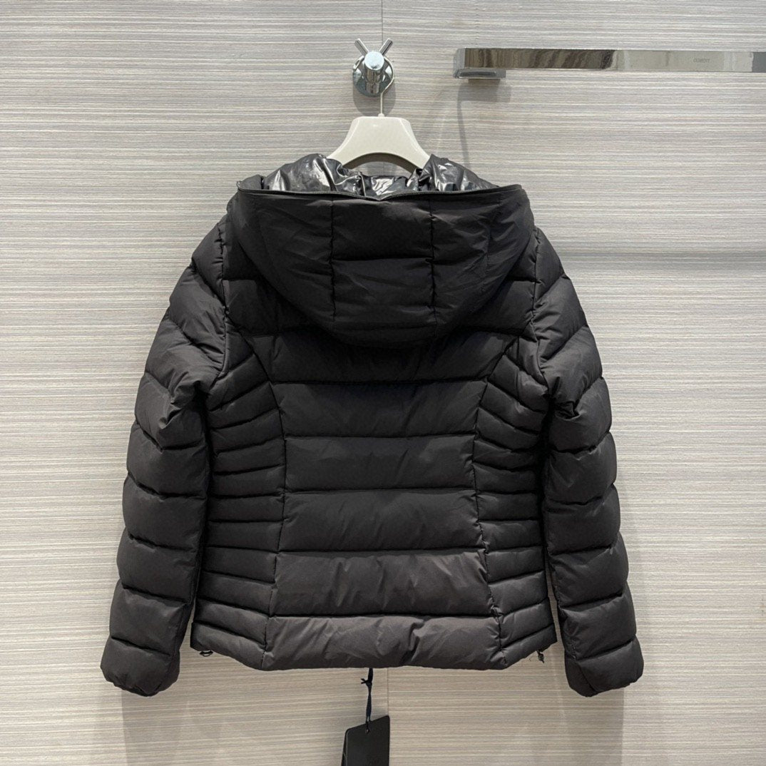 Moncler Women's Reversible Hooded Letter Graphic Puffer Coat