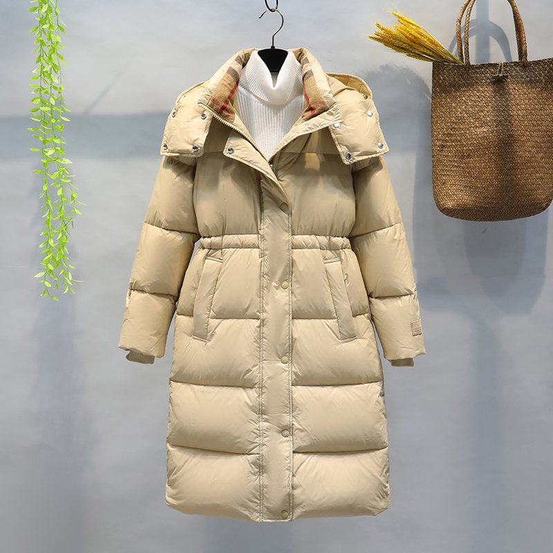 ANAS PLAYTRYHYNCHOS Quilted Long Down Jacket with Detachable Hood