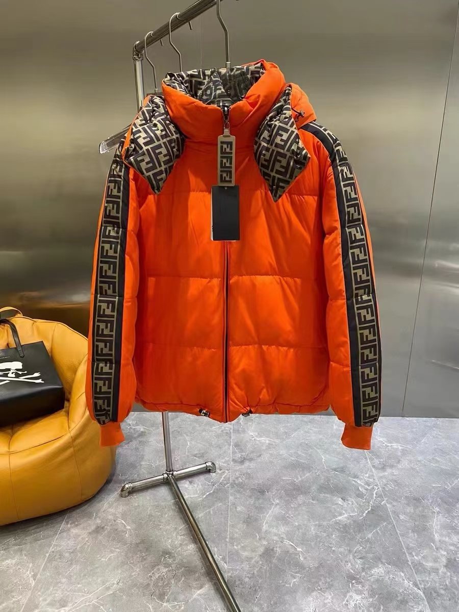 Fendi Reversible Monogram Hooded Puffer Jacket