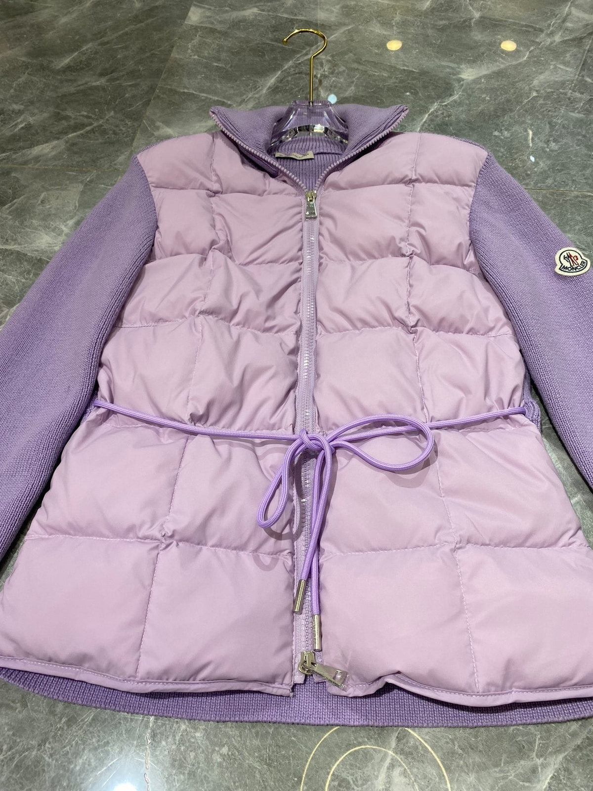 Moncler Women's Sweater-Sleeve Down Jacket