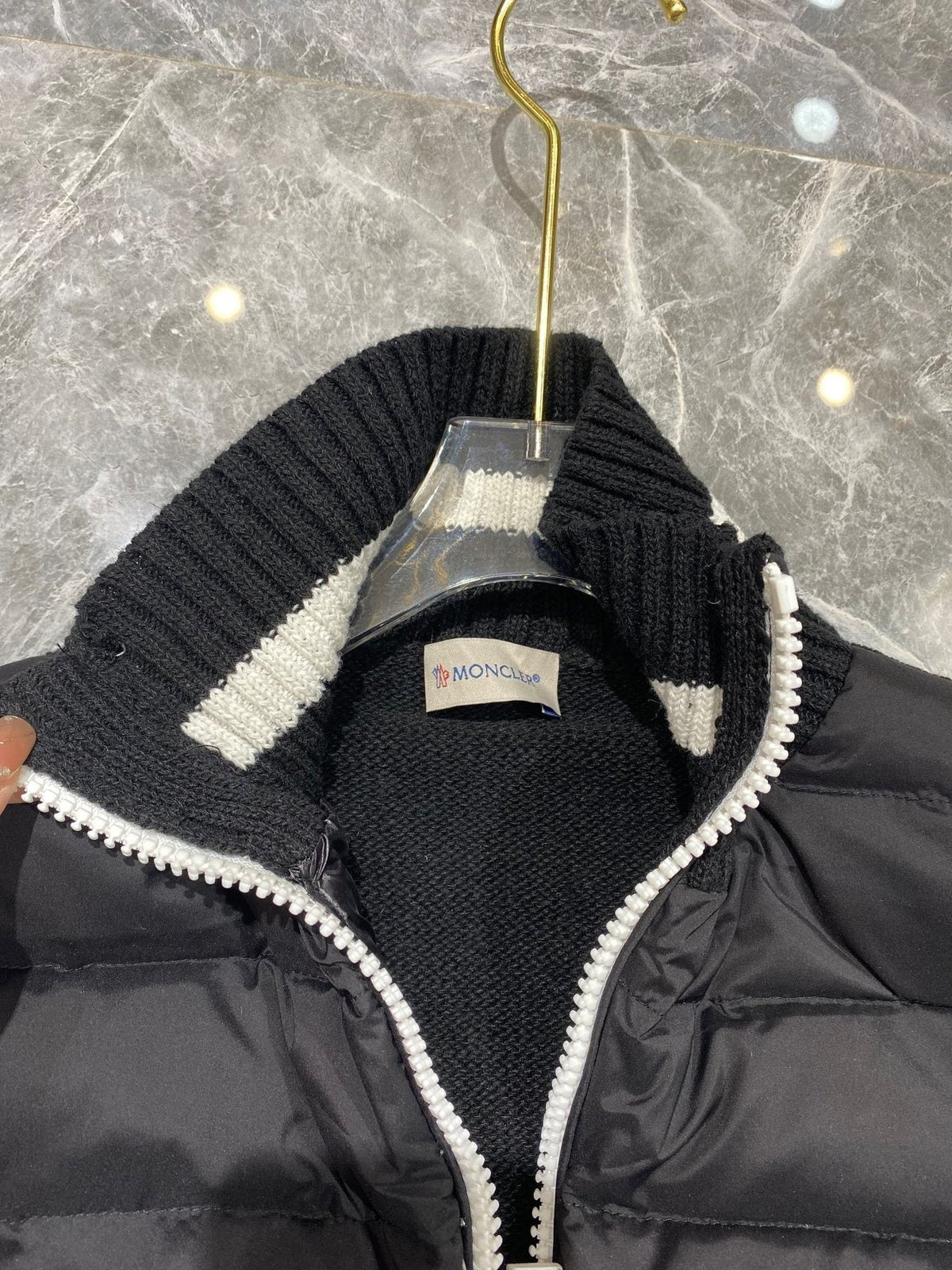 Moncler Women's Knit-Sleeve Puffer Jacket