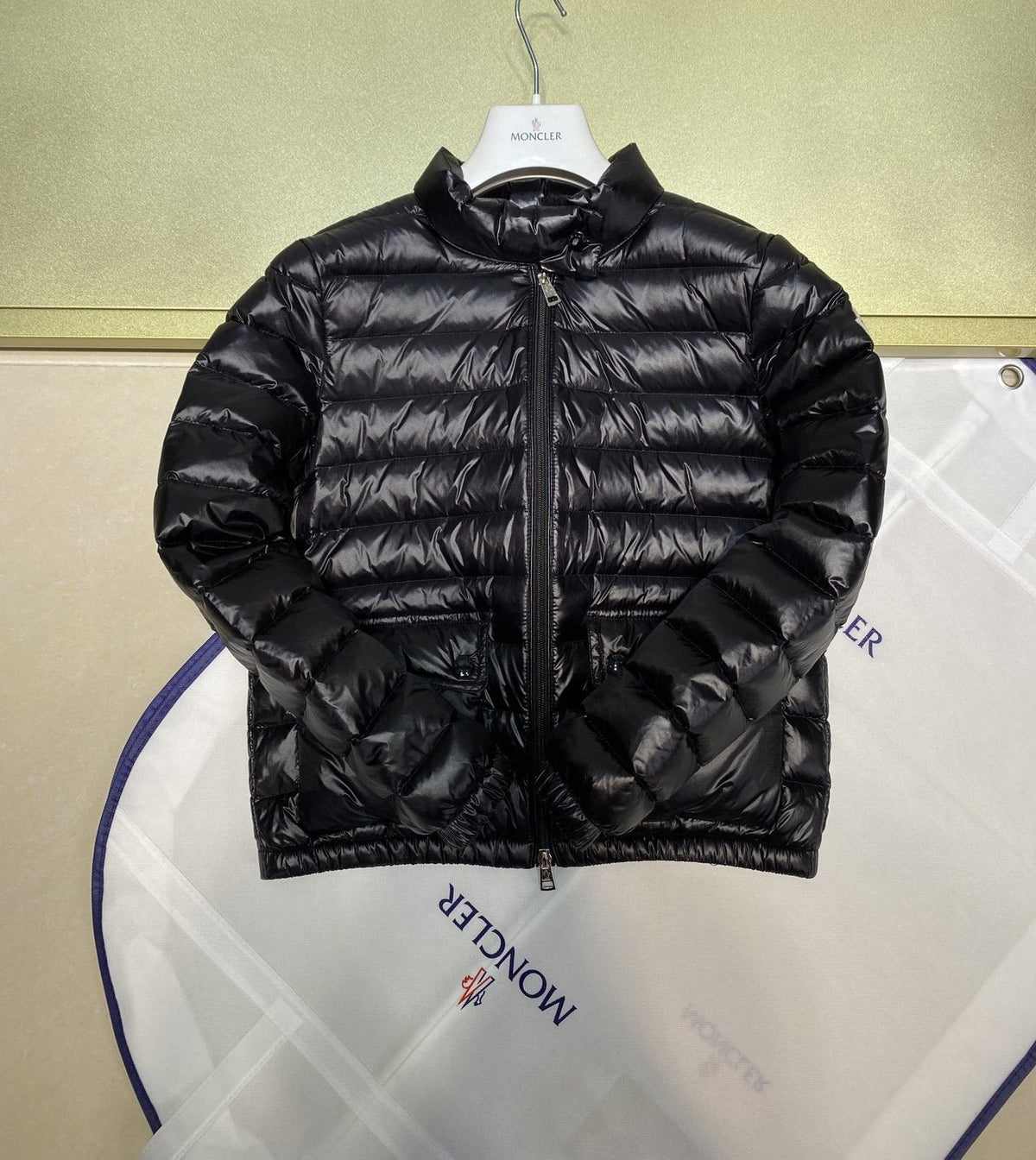 Moncler Women's Quilted Stand-Collar Short Down Jacket