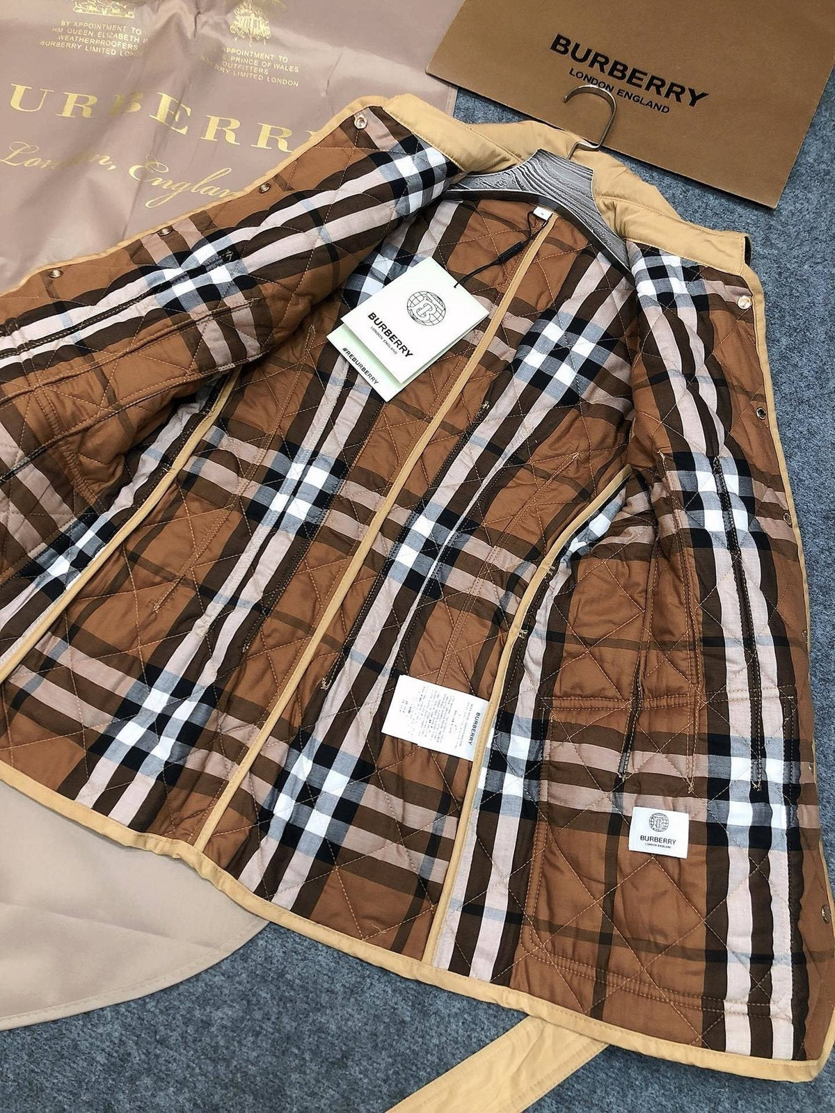 Burberry Women's Diamond-Quilted Belted Jacket