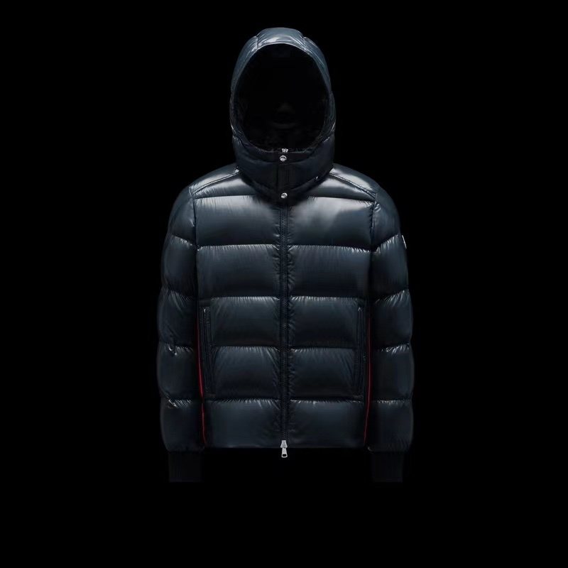 Moncler Color-Block Hooded Short Down Coat