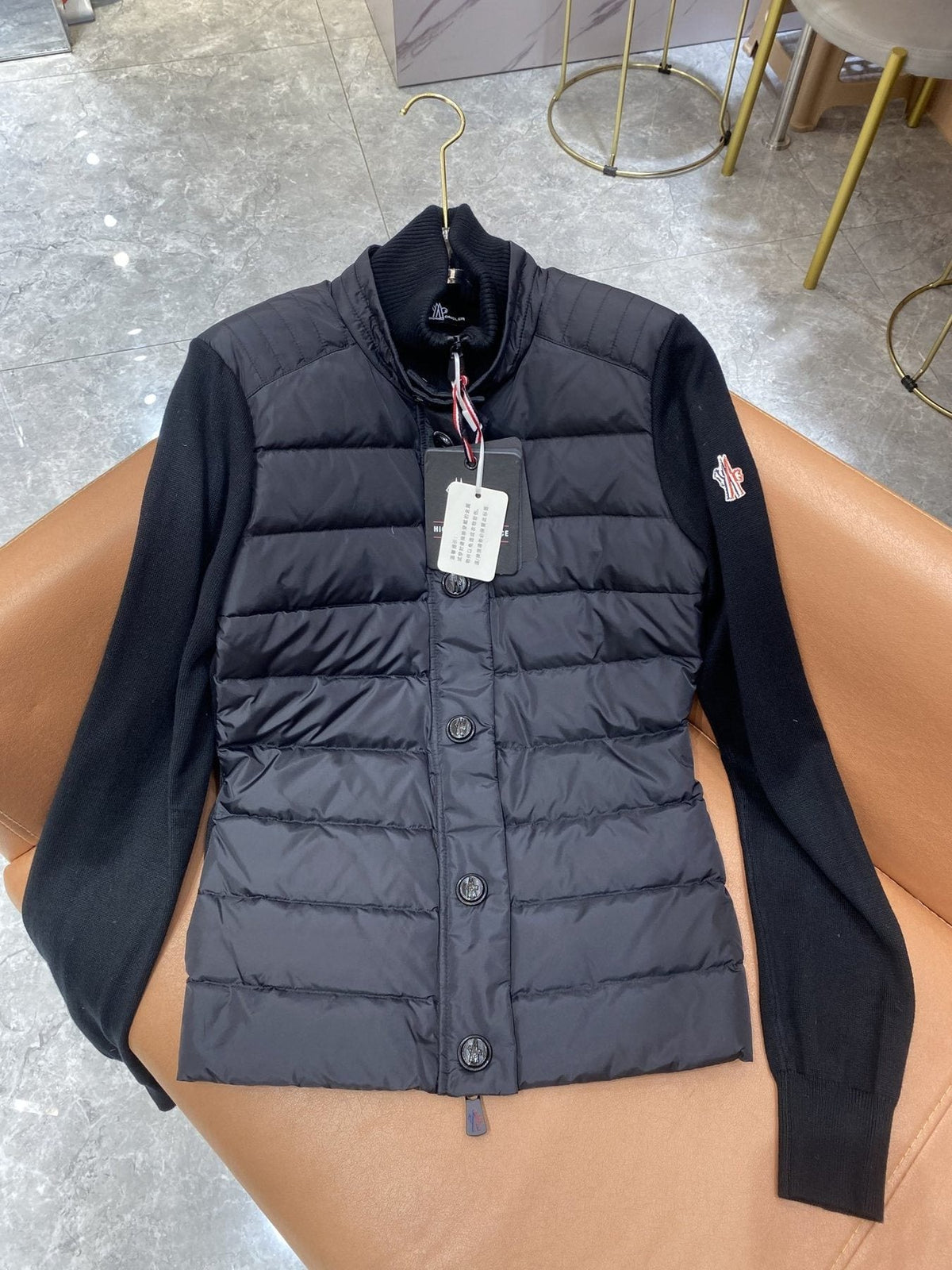 Moncler Hybrid Quilted Knit Jacket