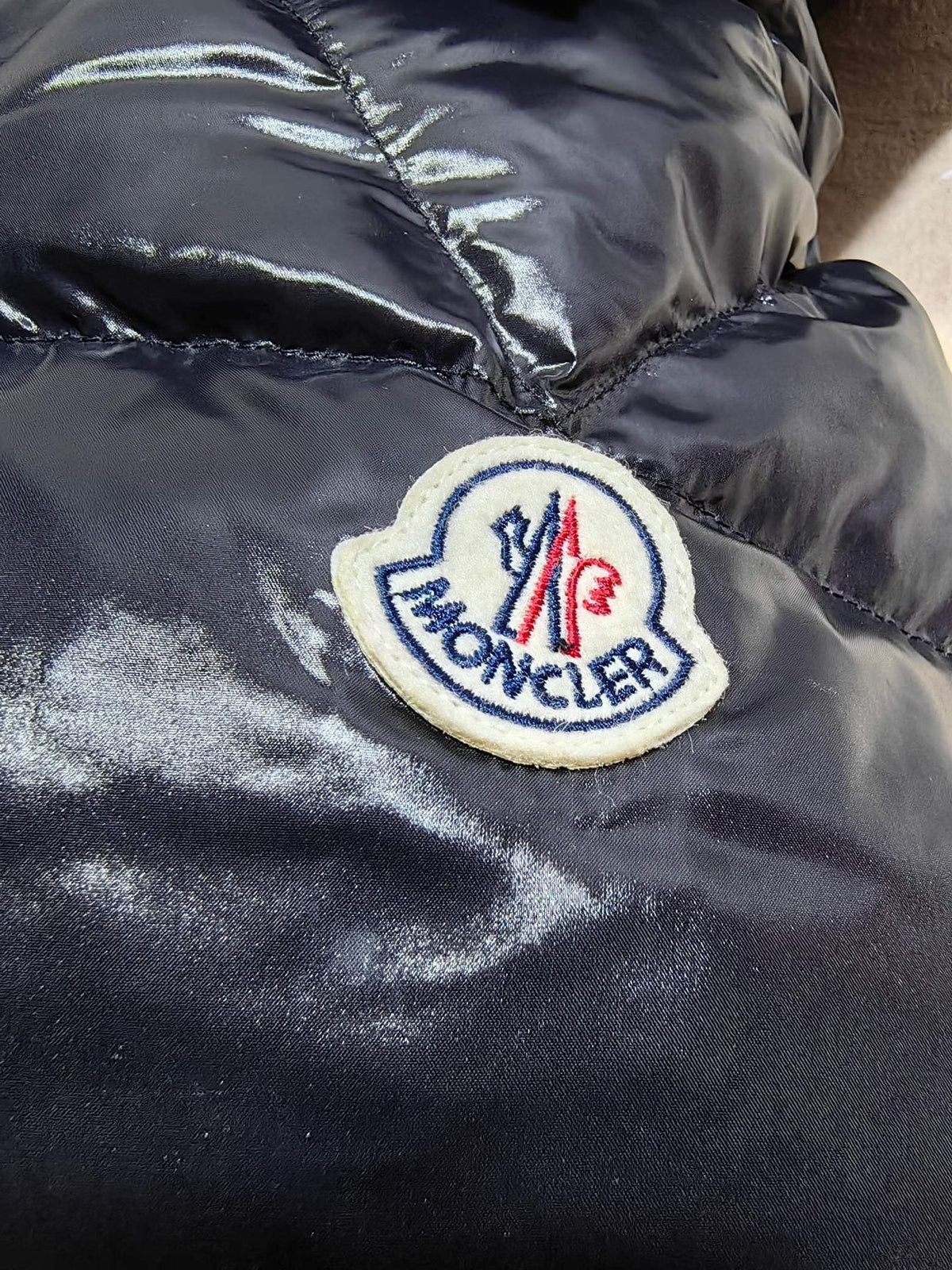 Moncler Glossy Knit-Panel Short Down Coat