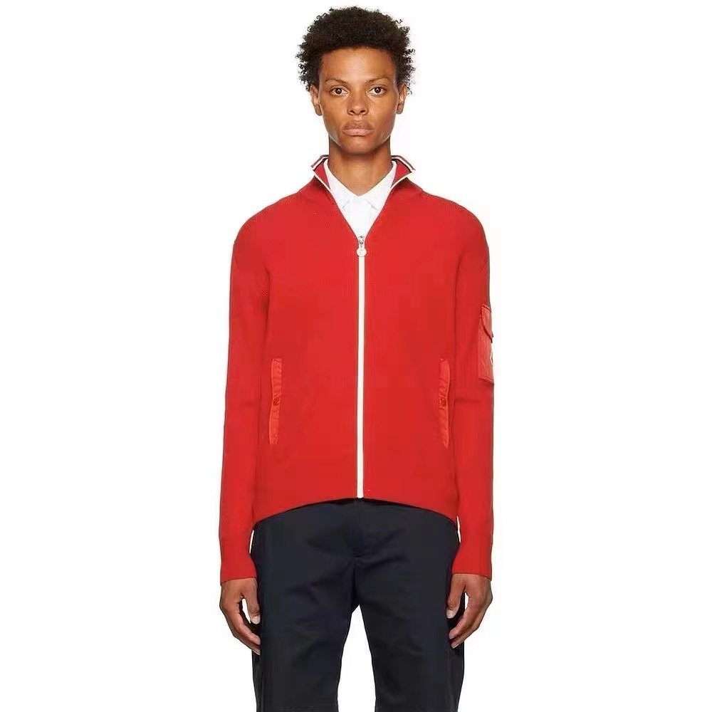 Moncler Men's Full-Zip Mock-Neck Knit Jacket