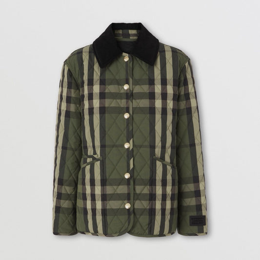 Burberry Green Check Quilted Jacket