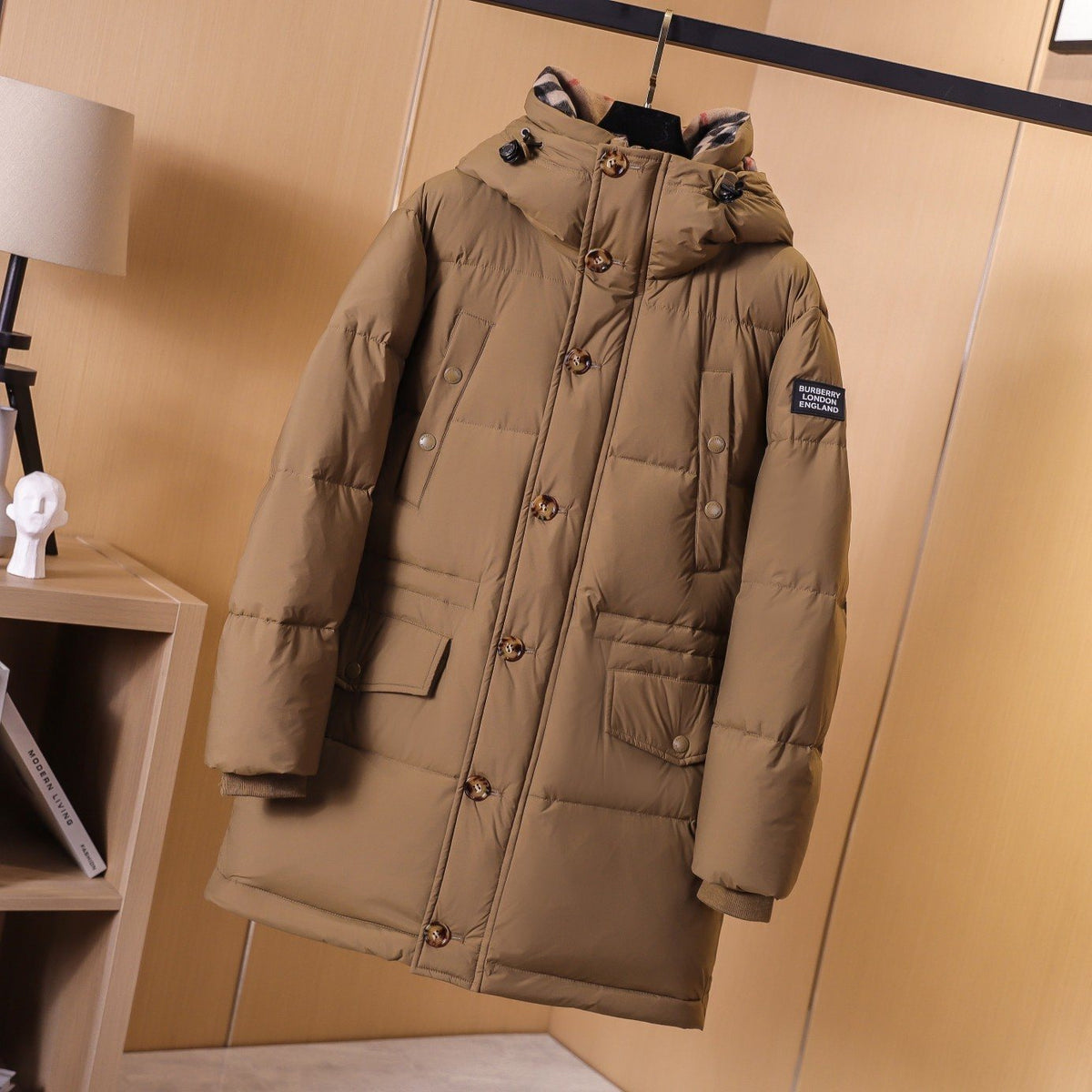 Burberry Unisex Hooded Long Down Jacket