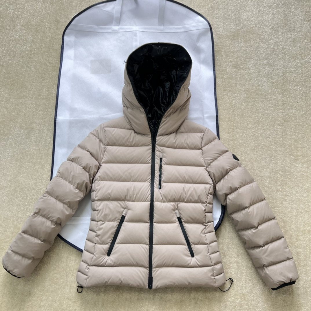 Moncler Hooded Letter Graphic Puffer Coat