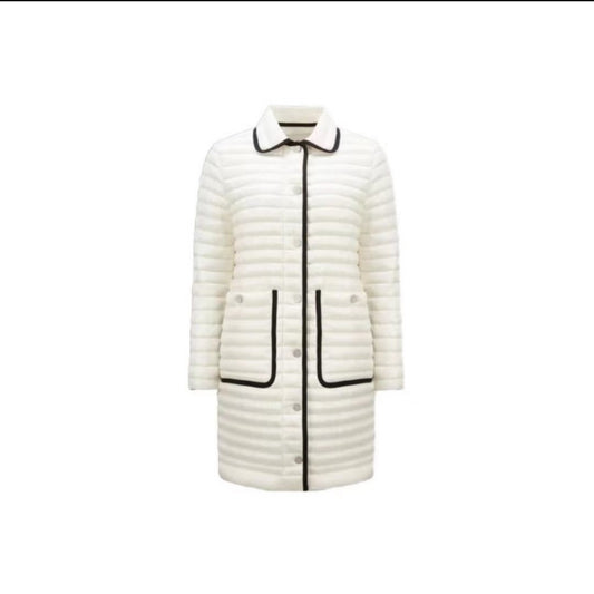 Moncler Women's Long Quilted Button-Front Down Coat