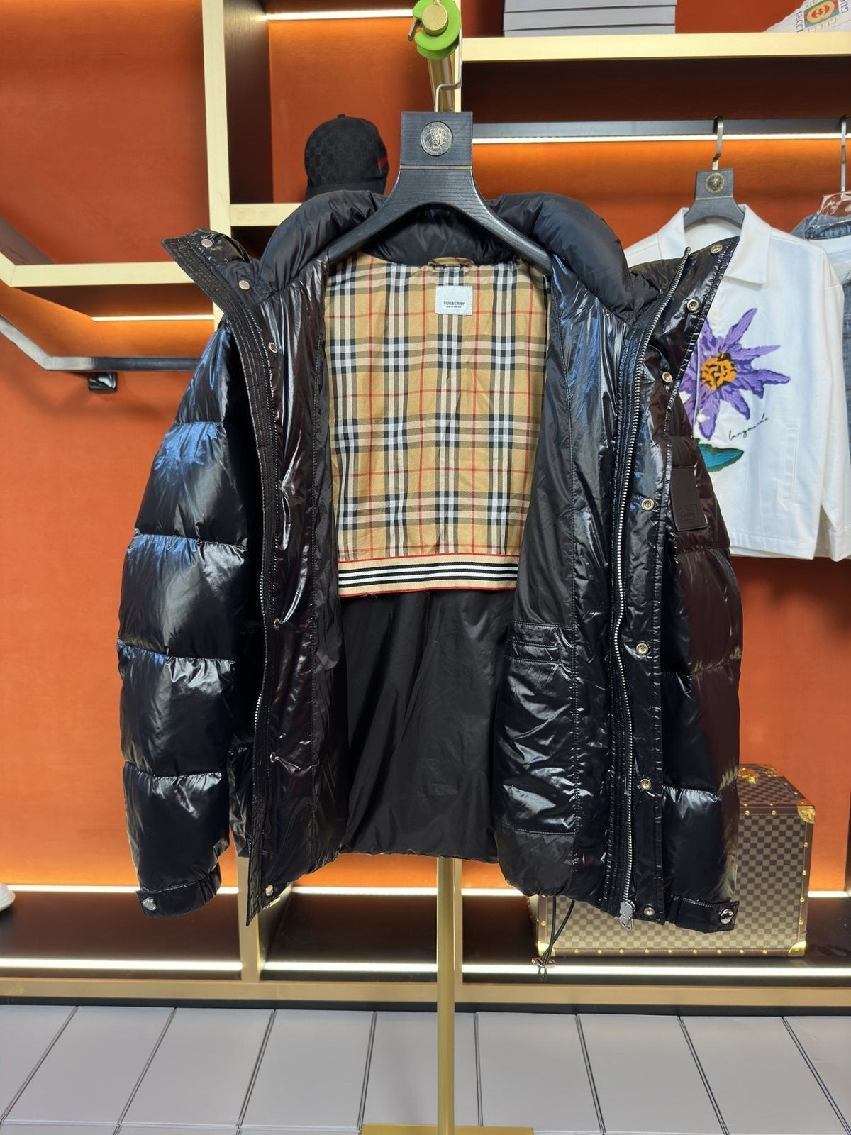 Burberry Hooded Glossy Quilted Puffer Jacket