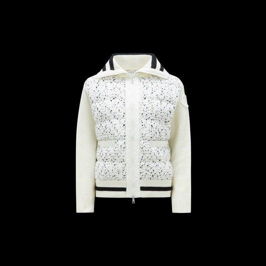 Moncler Ivory Speckled Zip-Front Coat