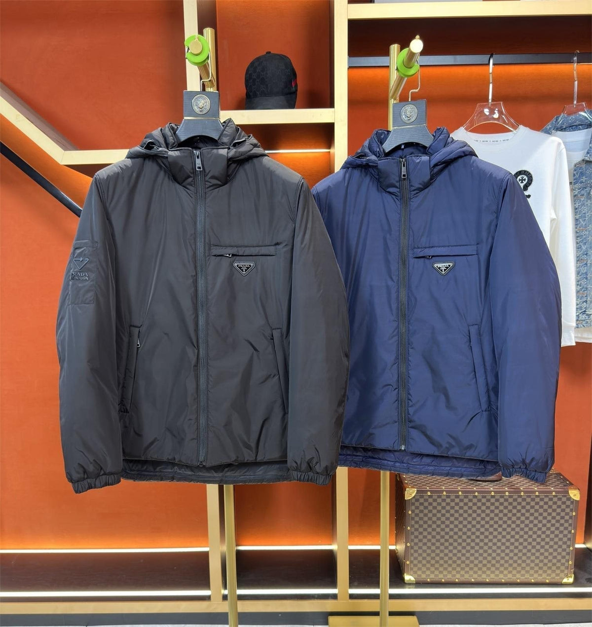 Prada Reversible Hooded Short Down Jacket