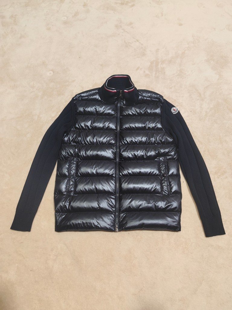 Moncler Quilted Knit-Sleeve Jacket