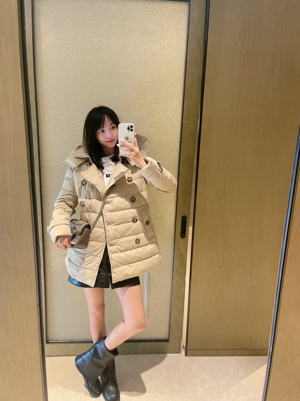 Burberry Belted Hooded Quilted Down Jacket