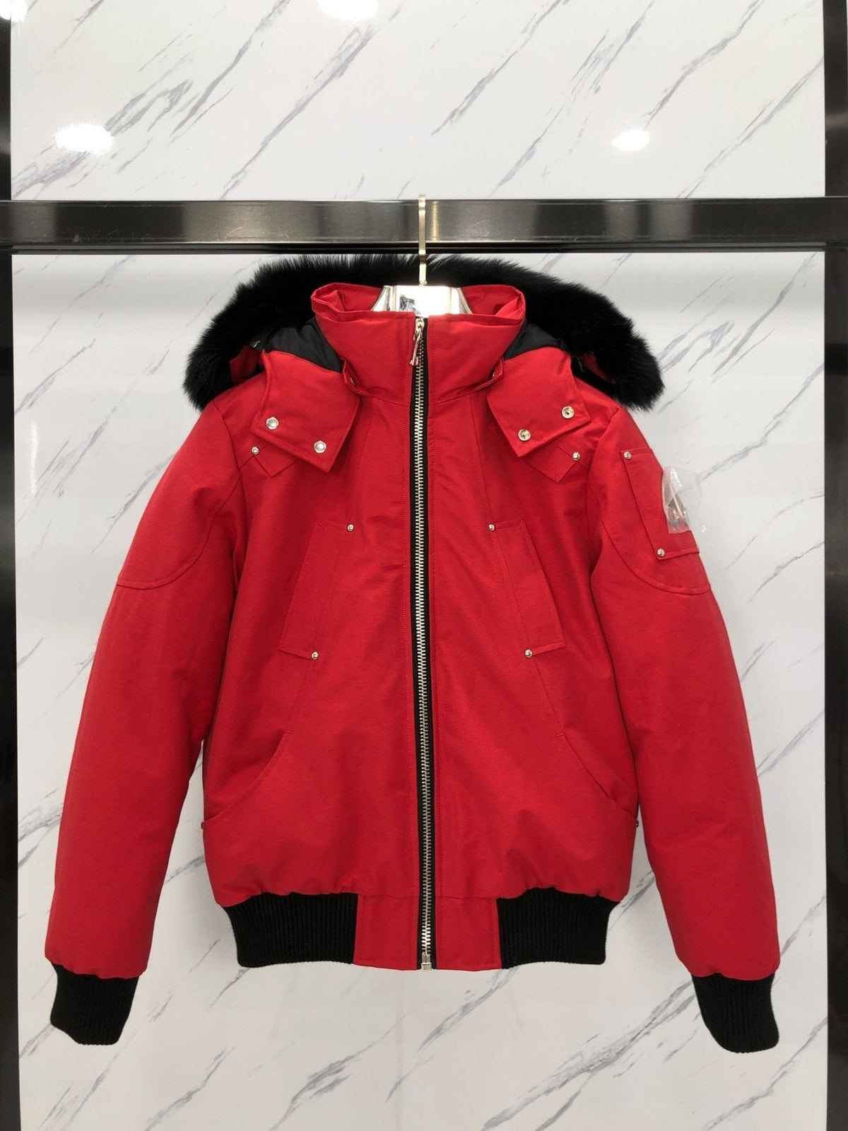 Moose Knuckles Fur-Trim Hooded Puffer Jacket