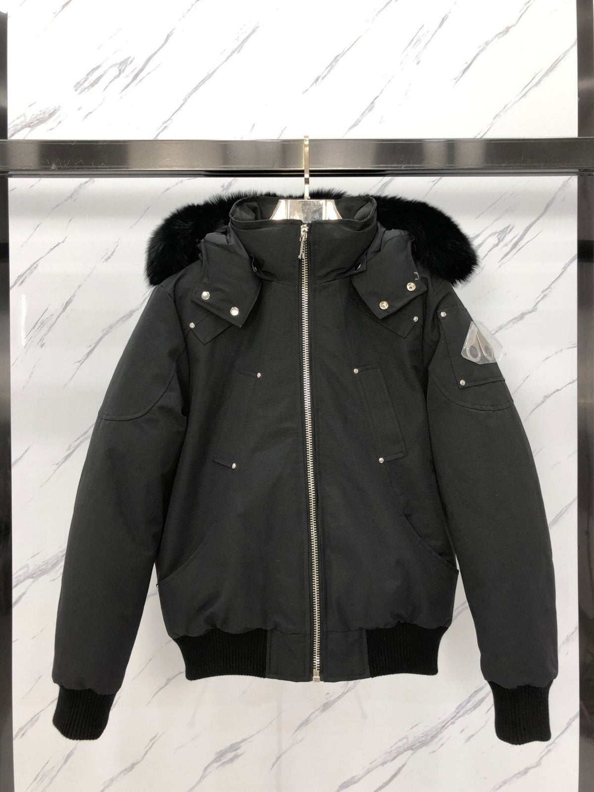 Moose Knuckles Fur-Trim Hooded Puffer Jacket