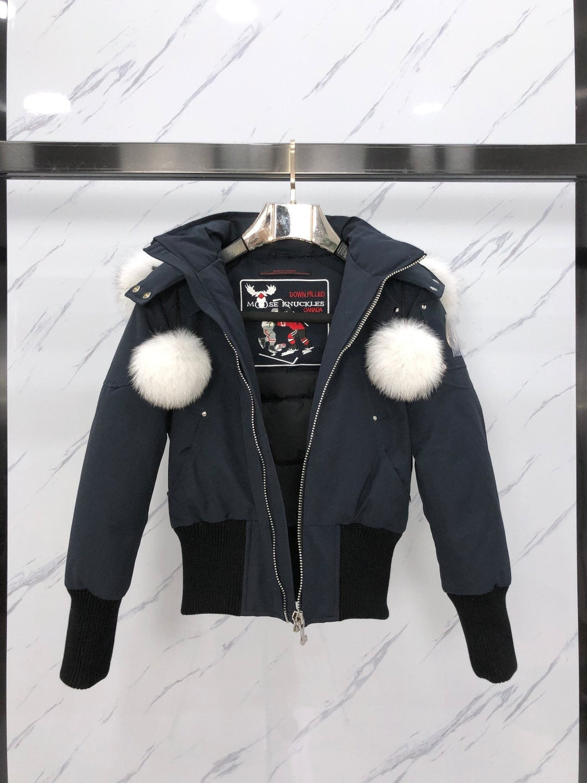 Moose Knuckles Women's Fur-Trim Hooded Puffer Jacket