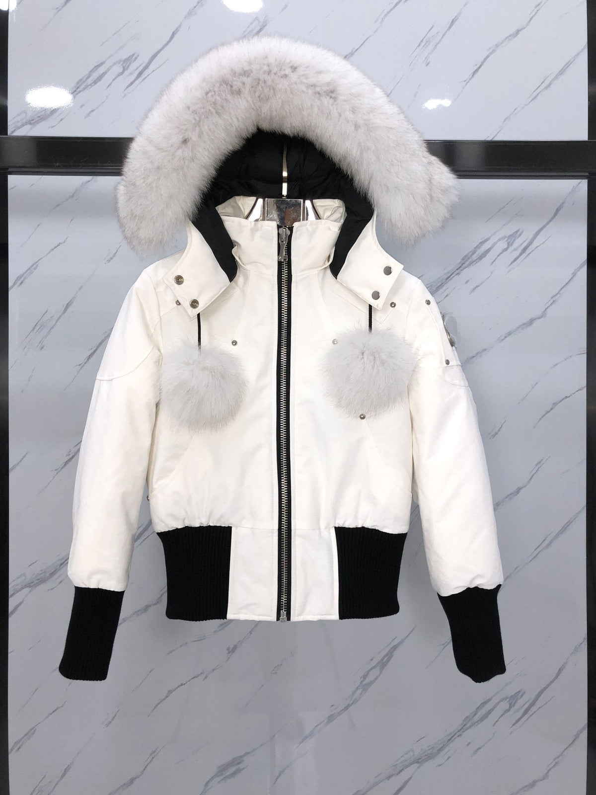 Moose Knuckles Women's Fur-Trim Hooded Puffer Jacket