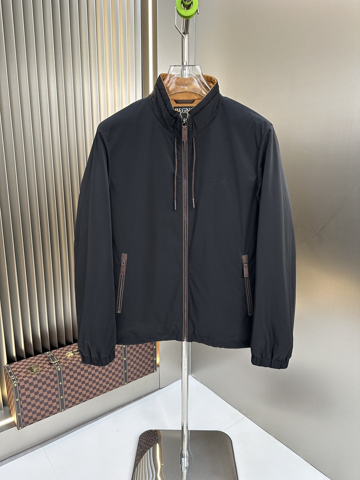 Zegna Reversible Stand-Collar Coat