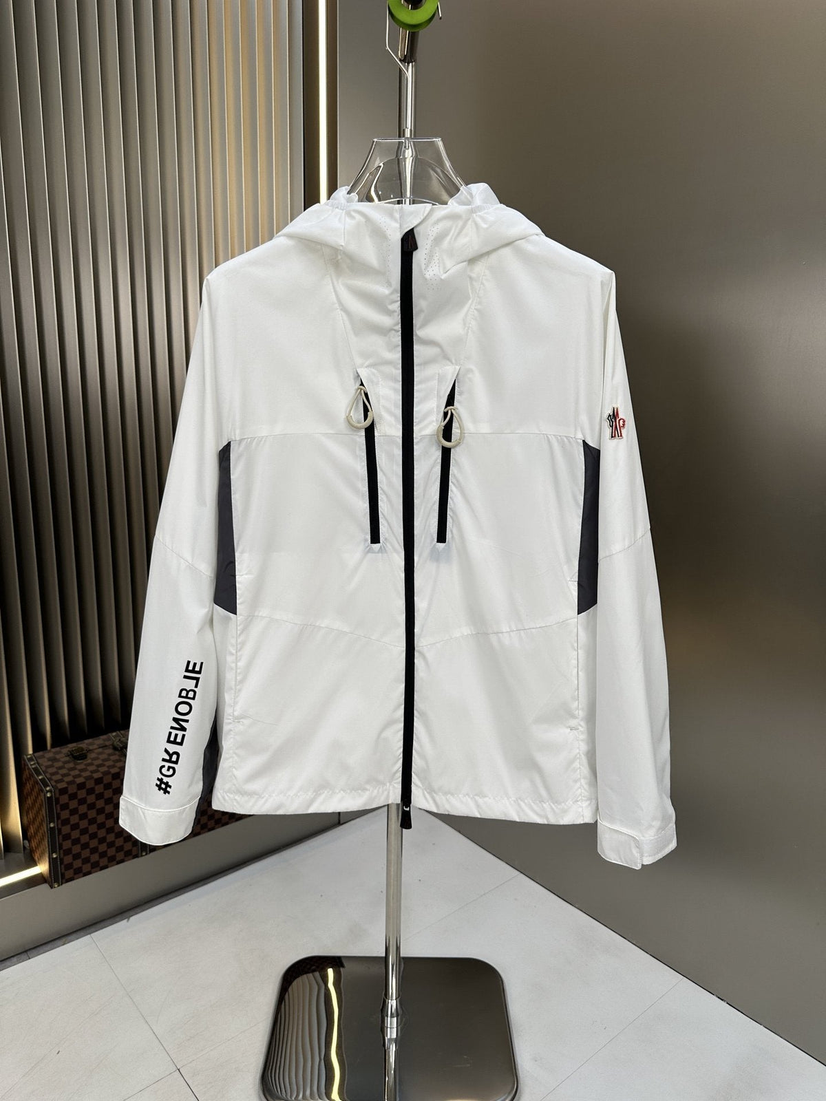 Moncler Hooded Contrast Panel Zip Jacket