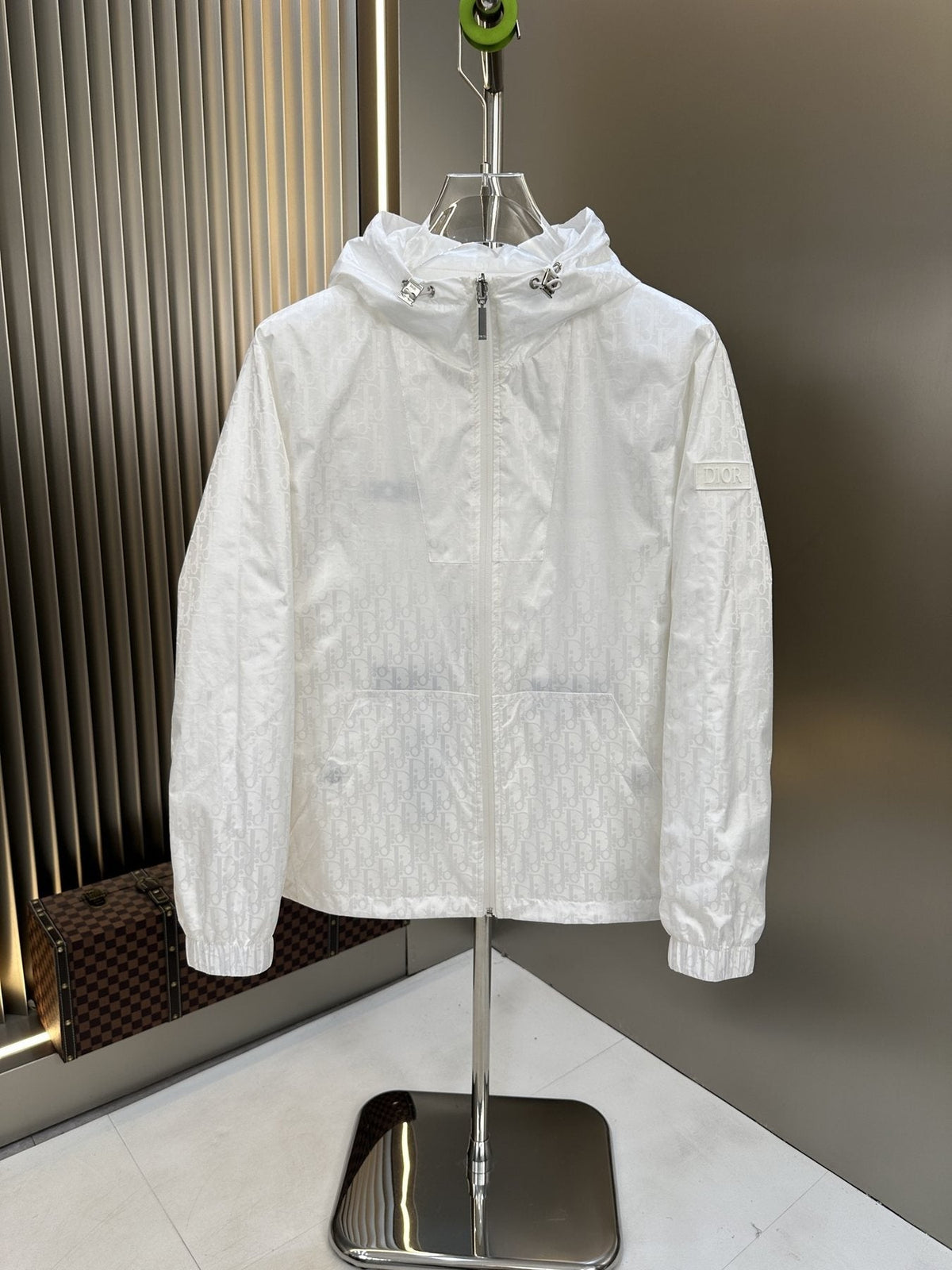 Dior Hooded Wordmark Windbreaker