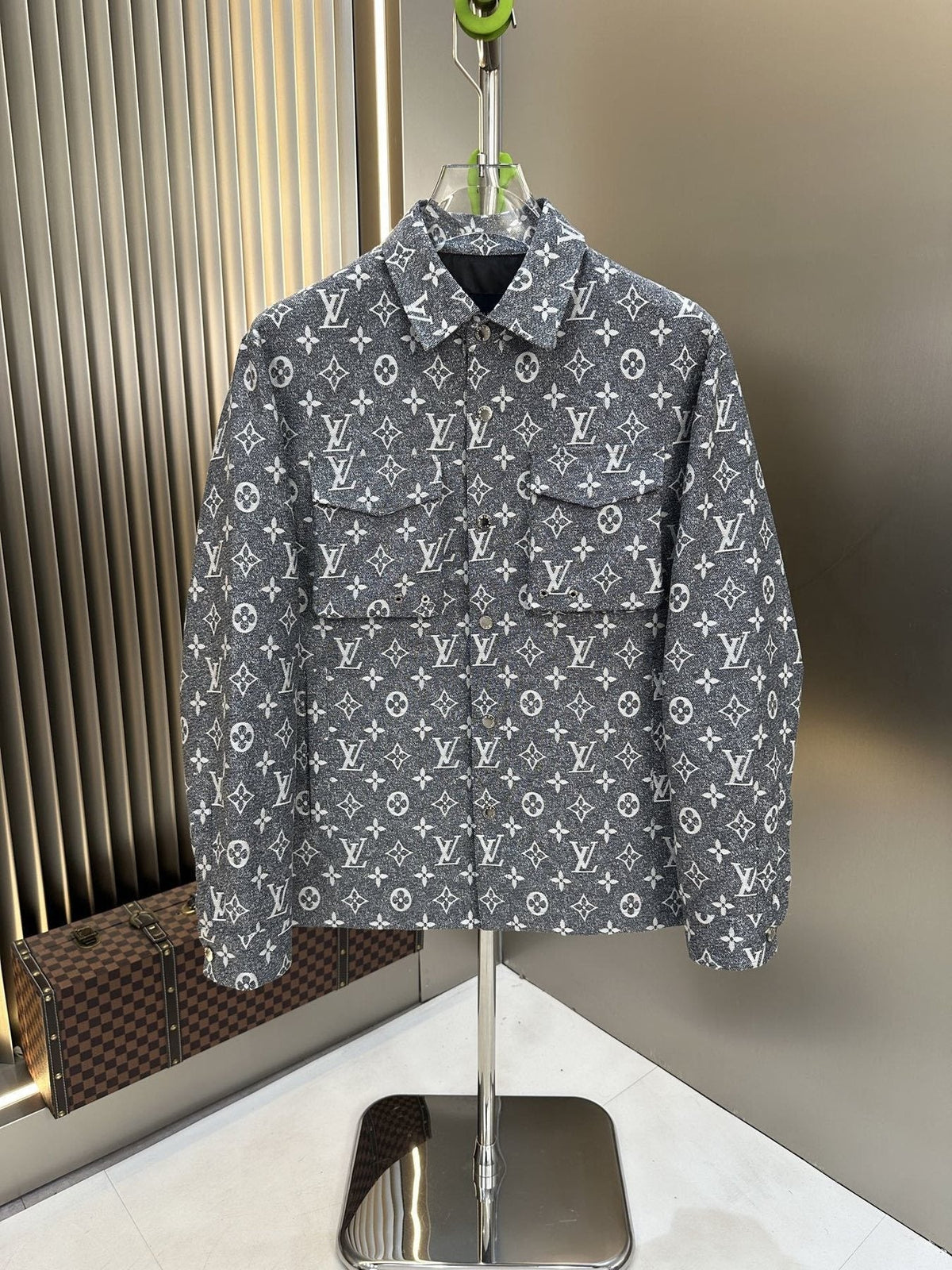 LV All-Over Monogram Button-Front Jacket