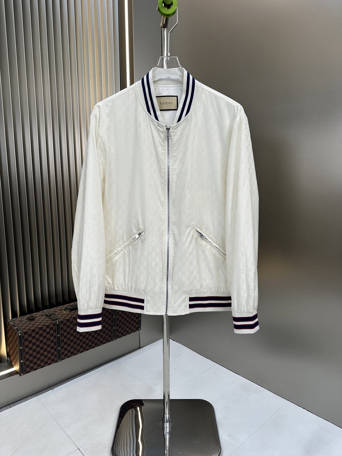 Gucci Allover Monogram Bomber Jacket