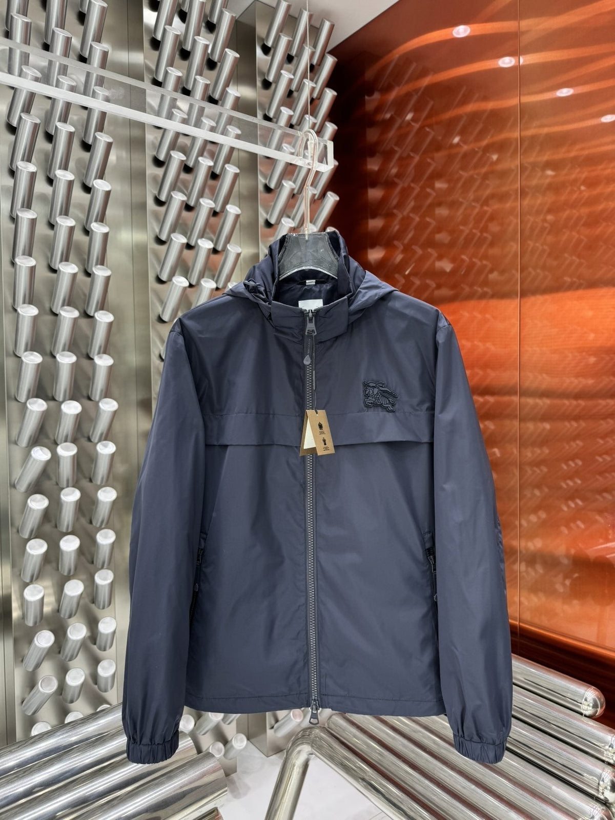 Burberry Logo-Panel Hooded Windbreaker Jacket