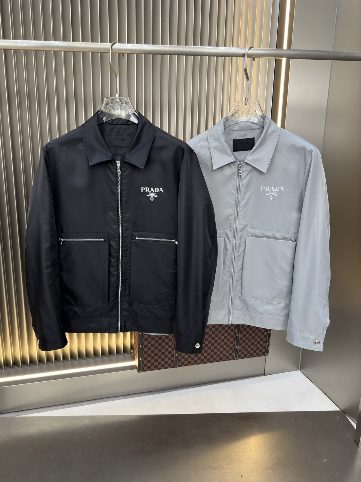 Prada Zip-Front Collared Jacket