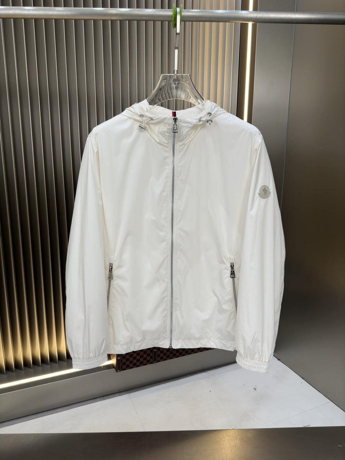 Moncler Hooded Contrast Trim Zip Jacket