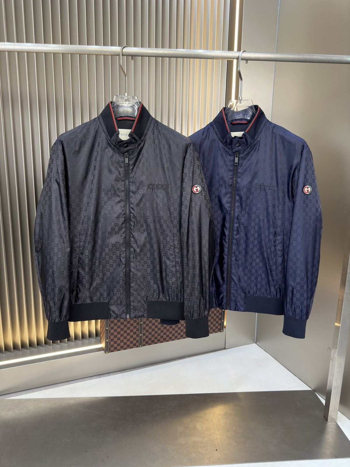 Gucci Tonal Monogram Zip-Front Bomber Jacket