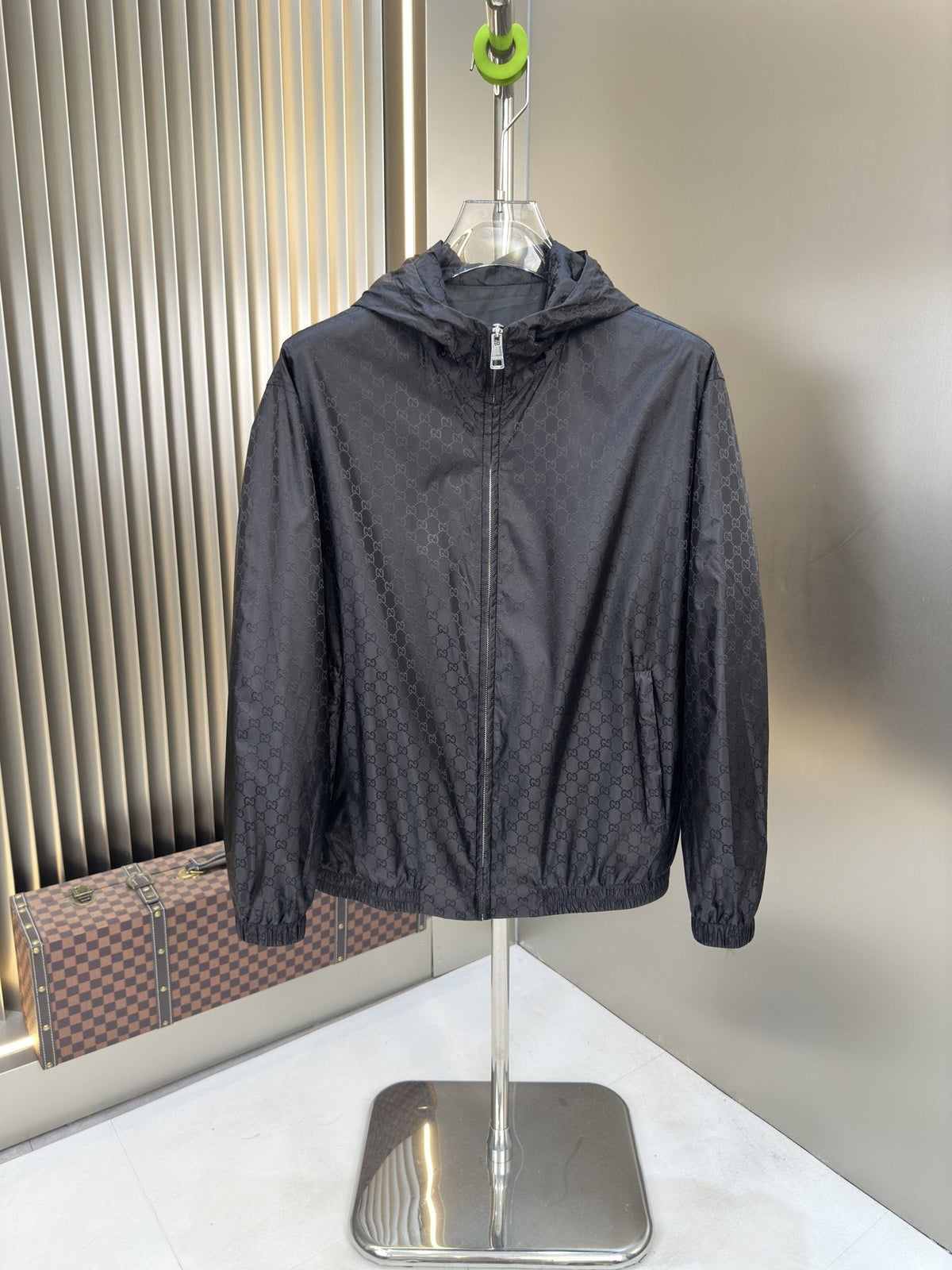 Gucci Tonal Monogram Hooded Zip Jacket