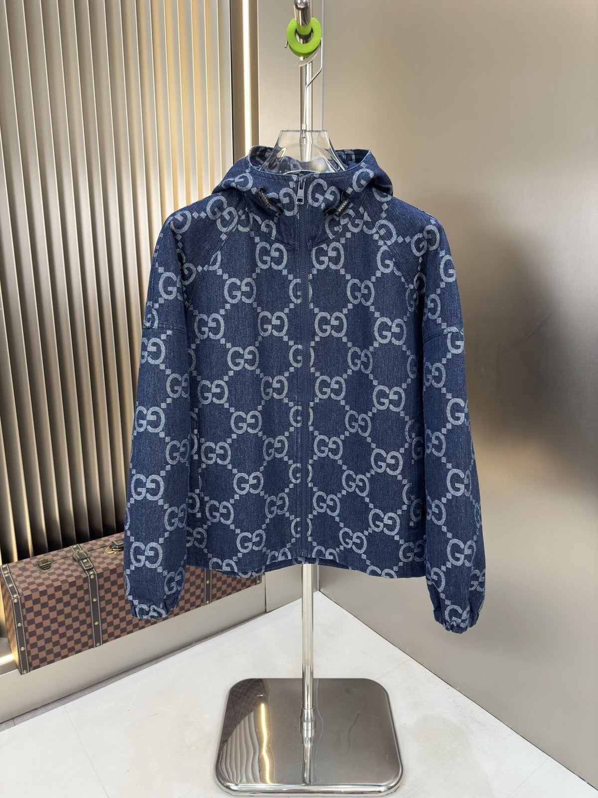 Gucci All-Over Monogram Hooded Zip Jacket