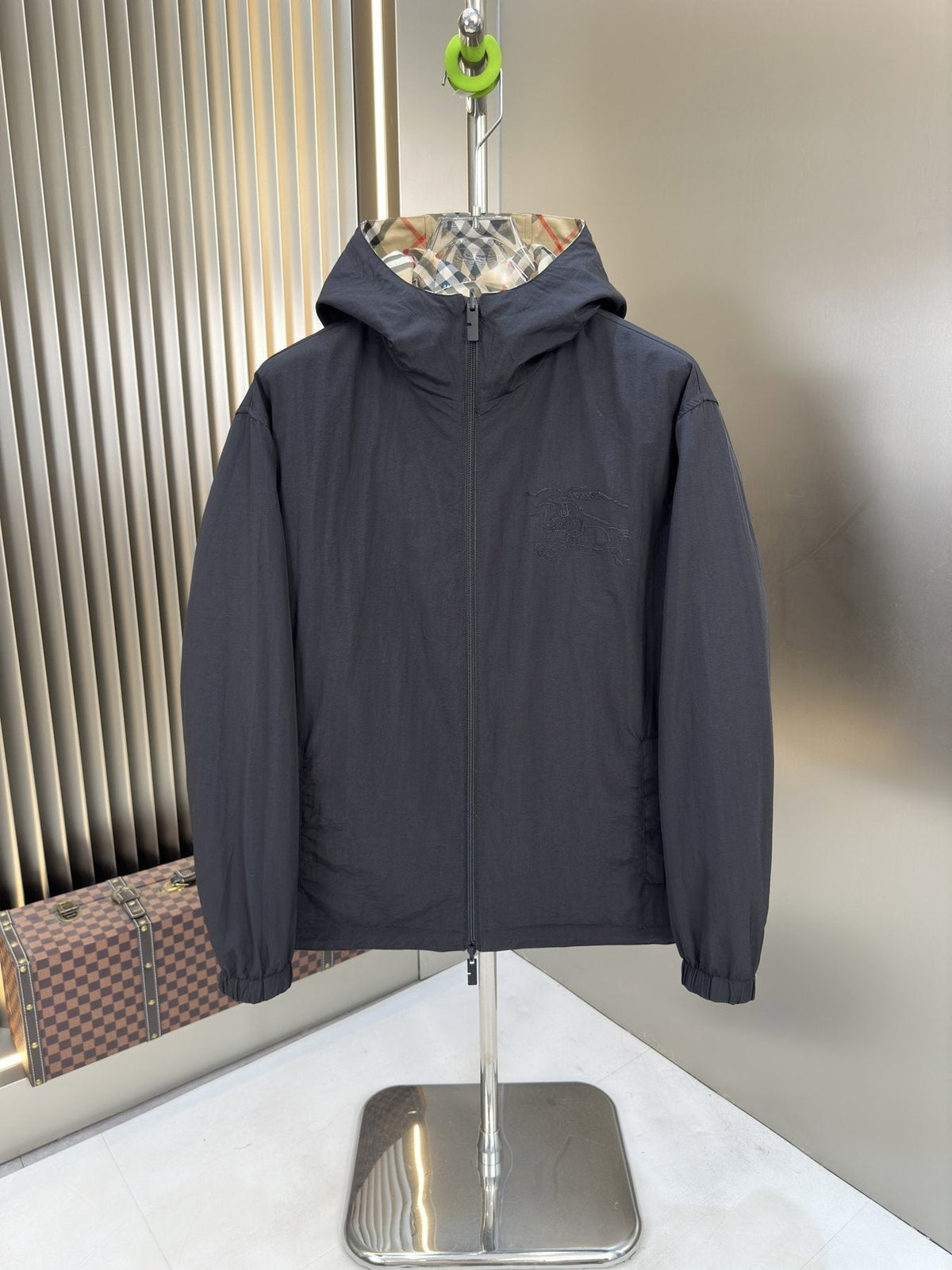 Burberry Reversible Check Hooded Jacket
