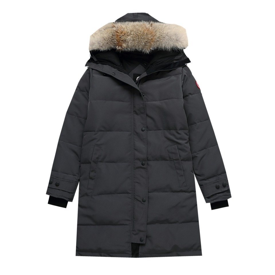 Canada Goose Long Quilted Fur-Trim Hood Puffer Jacket