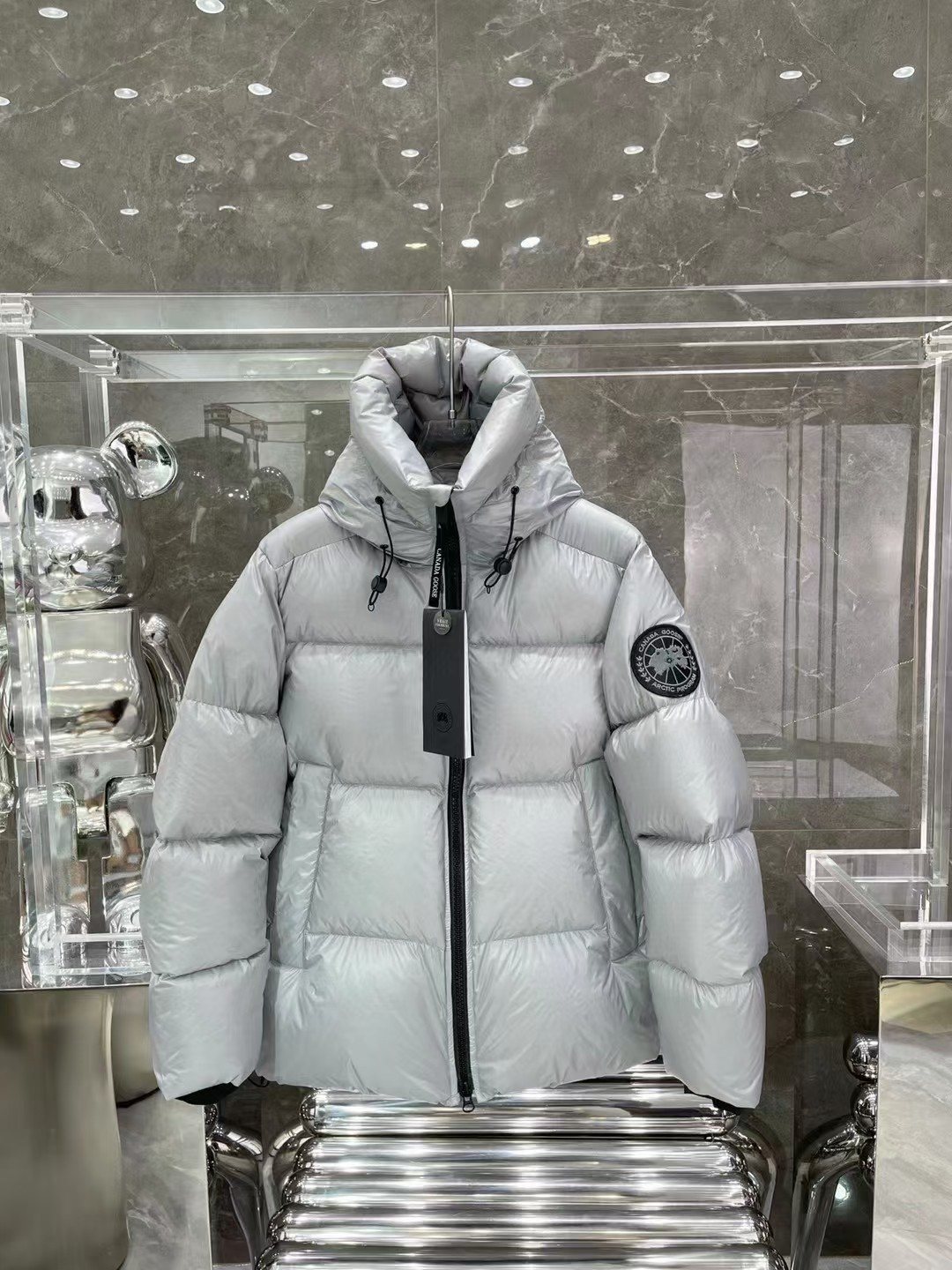 Canada Goose Hooded Glossy Puffer Jacket