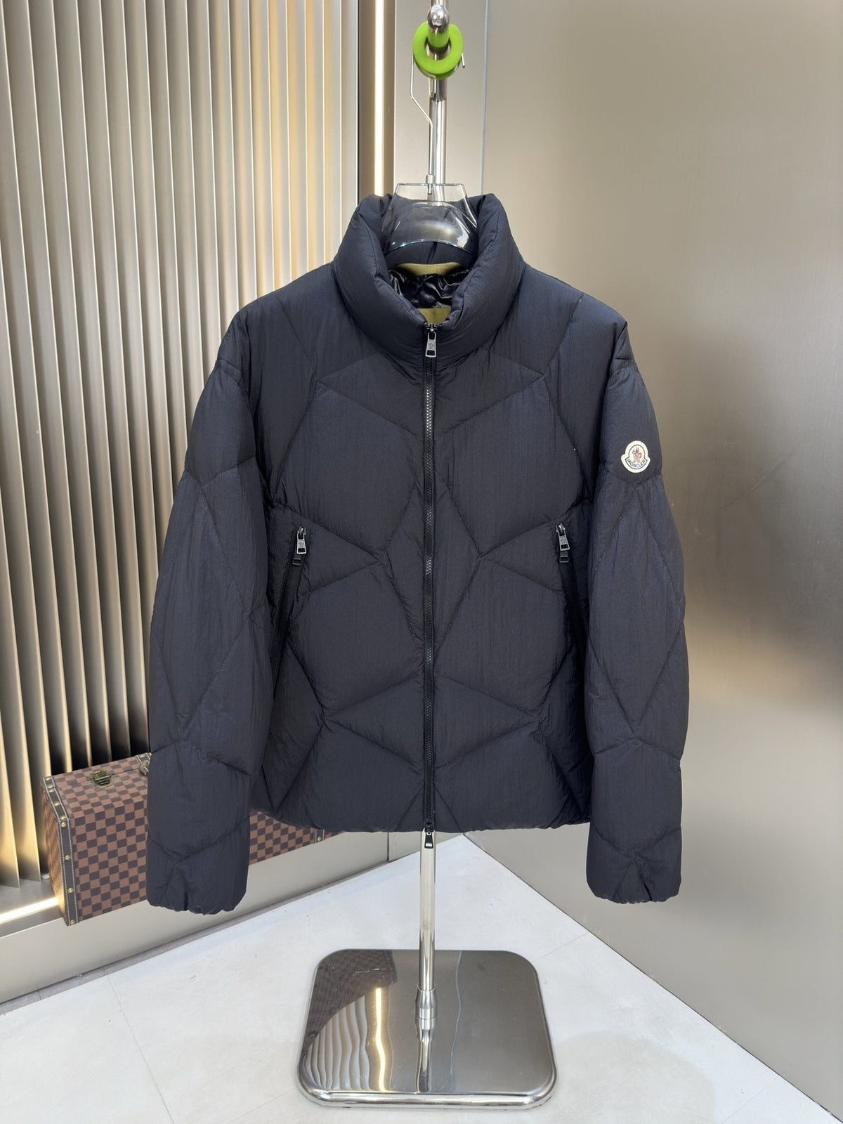 Moncler Chevron-Quilted Puffer Coat