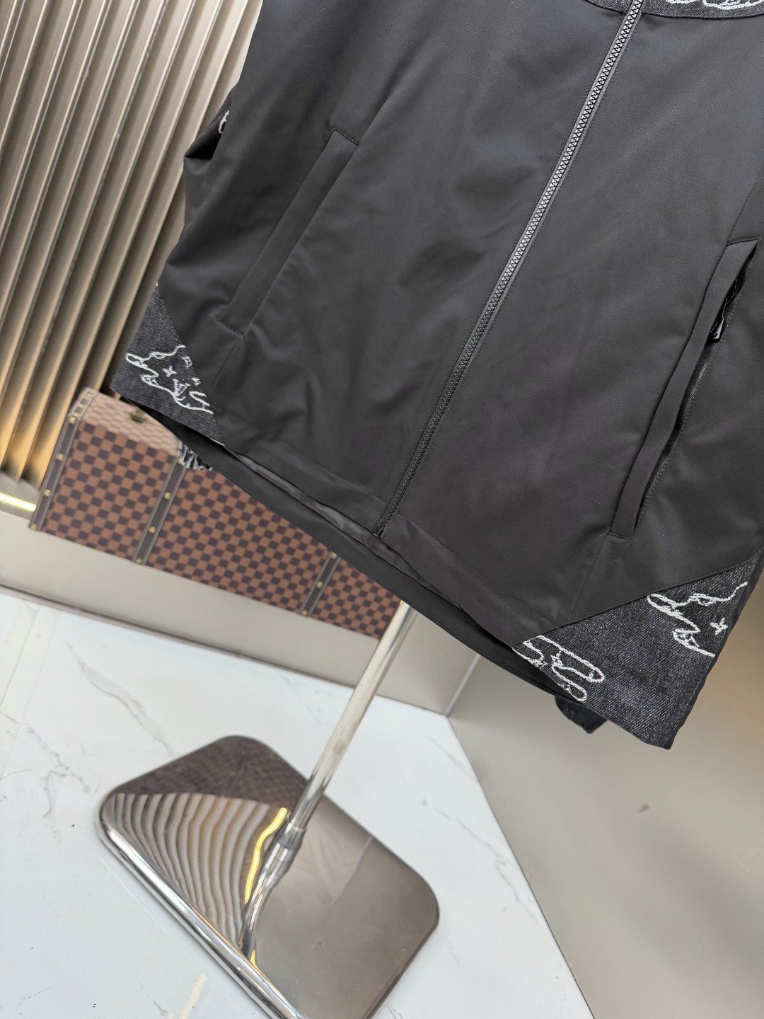 LV Hooded Graphic Panel Jacket