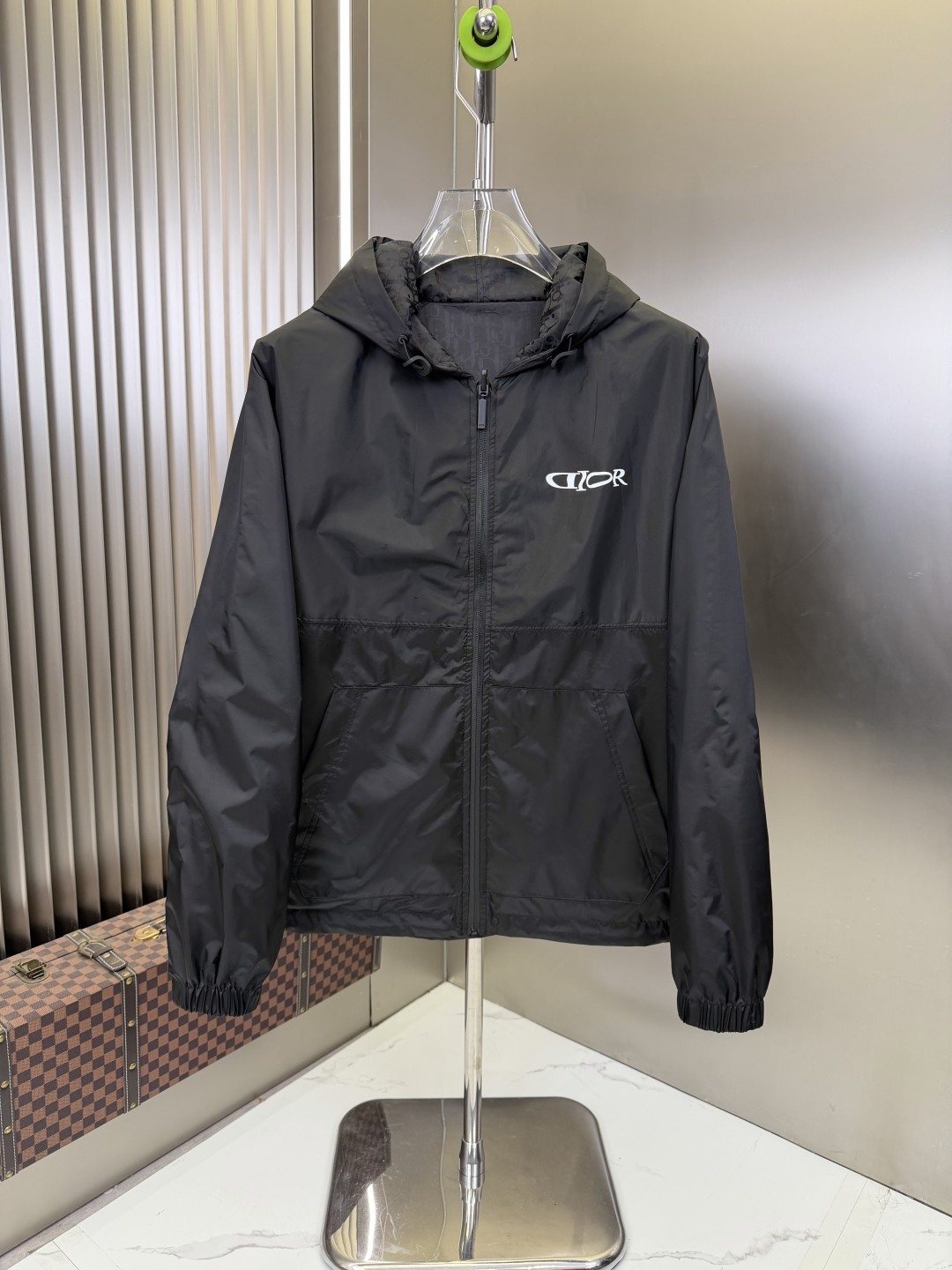 Dior Wordmark Panel Hooded Windbreaker