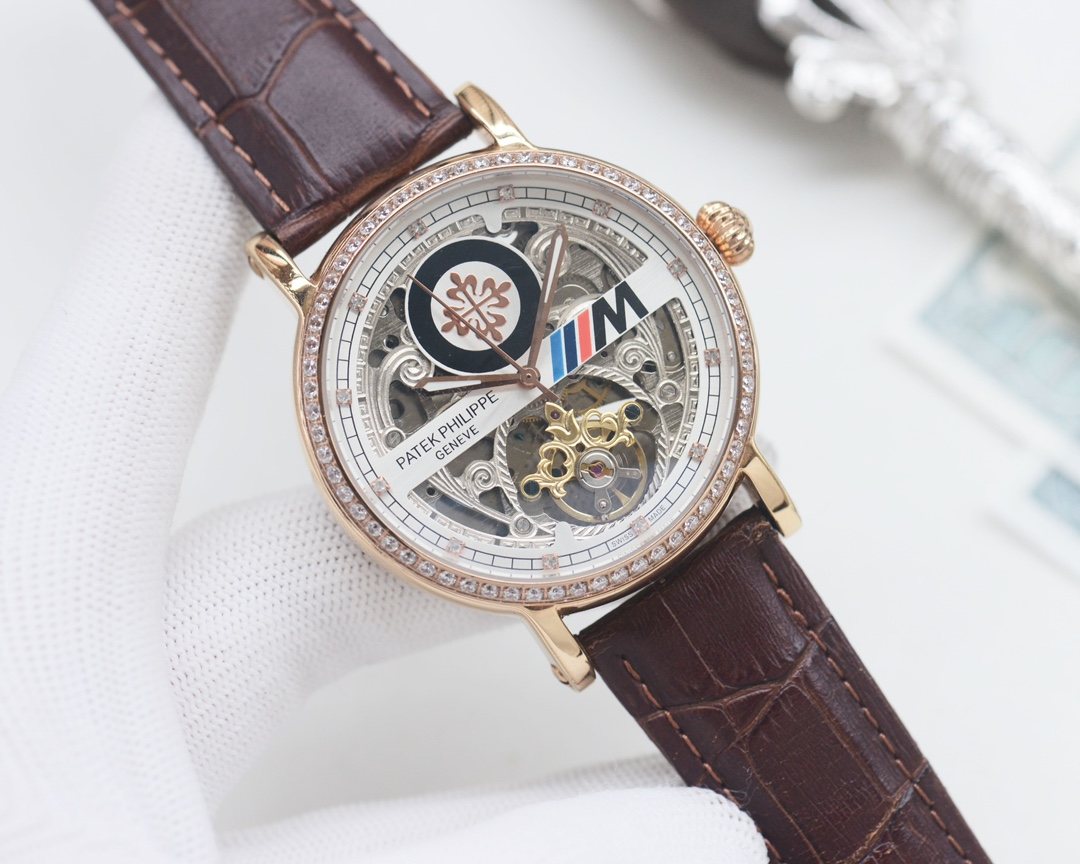 Patek Philippe Brown Rose Gold Strap Watch