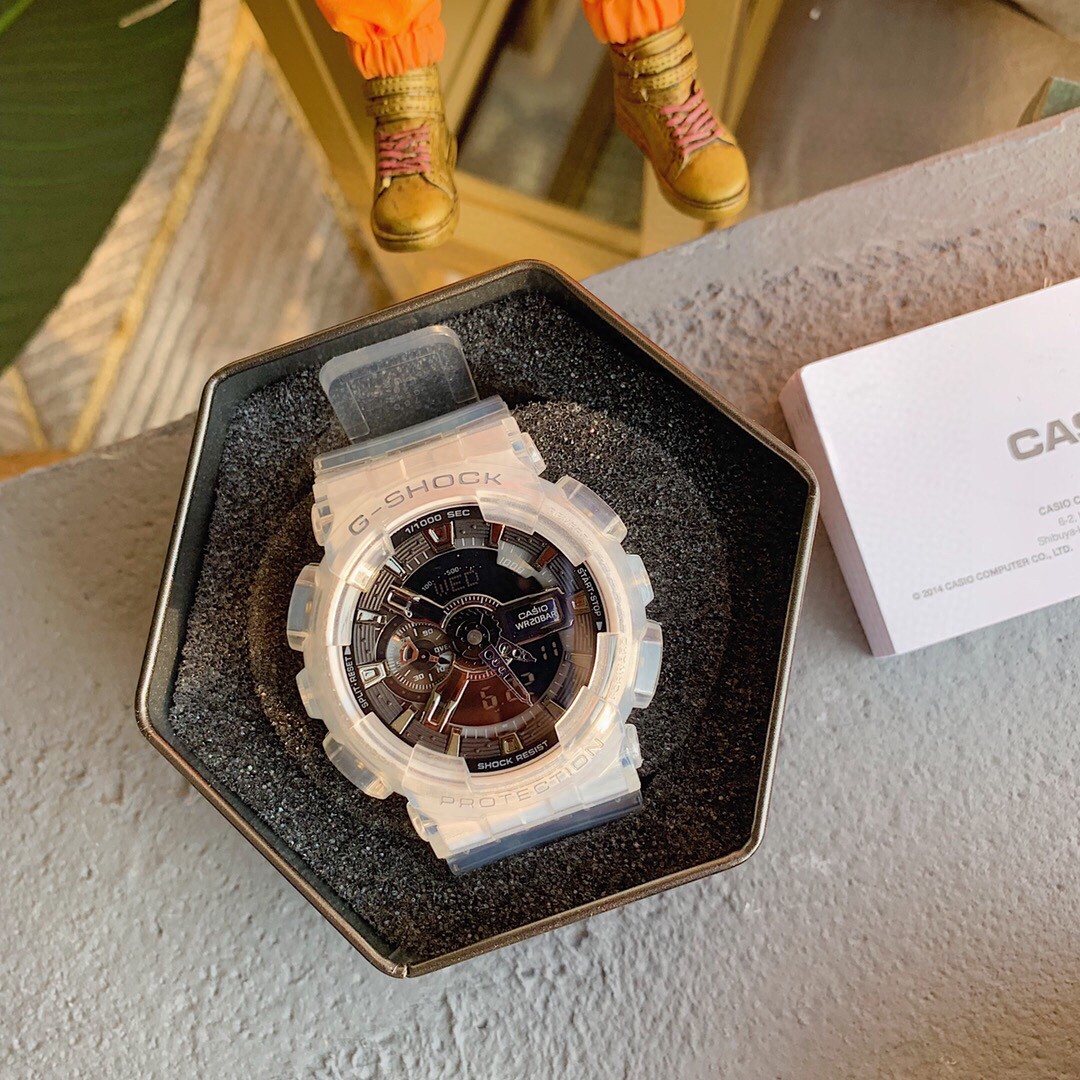 Casio White Black Strap Watch